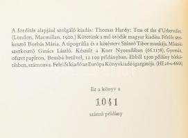 Hardy, Thomas: Egy tiszta nő. (Tess of the d'Urbervilles). Ford.: Szabó Lőrinc. Kass János illu...