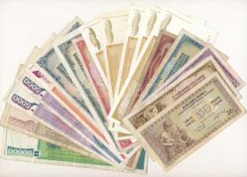 Jugoszlávia 1946-1992. 18db-os vegyes bankjegy tétel T:III,III- Yugoslavia 1946-1992. 18pcs of mixed banknote lot C:F,VG