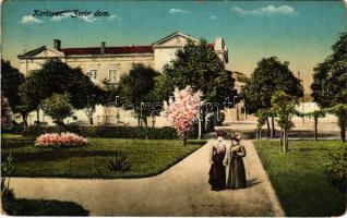 1916 Károlyváros, Karlovac; Zorin dom / street view + "K.u.K. Permanenter Krankenzug Nr. 39" (fa)