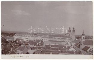 1906 Nagyszombat, Tyrnau, Trnava; látkép a főgimnáziummal / general view with the school. photo (fl)