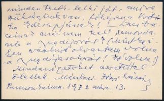 1977 Mécs László (1895-1978) költő, pap által írt levél