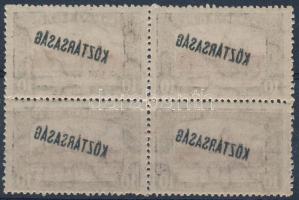 1918 Parlament/Köztársaság 10K négyestömb gépszínátnyomattal / Mi 235 block of 4 with machine offset