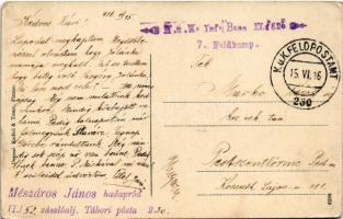 1916 Fiume, Rijeka; Via Giuseppe Verdi / street view, tram + "K.u.K. Inf. Baon II. 52. 7. Feldk...