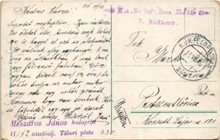 1916 Fiume, Rijeka; Porto / port, steamships + "K.u.K. Inf. Baon II. 52. 7. Feldkomp" &quo...