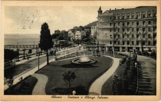 1939 Abbazia, Opatija; Fontana e Albergo Palazzo / fountain, hotel, autobus (EK)