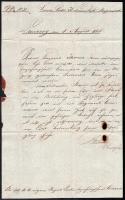 1851 Viaszpecsétes katonai levél Lembergből küldve