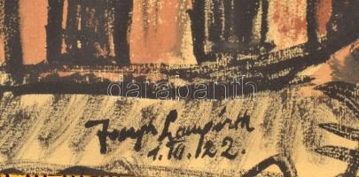 Joseph Lampérth jelzéssel: Városrészlet. Tus, akvarell, papír. Üvegezett fakeretben. 22,5x28,5 cm