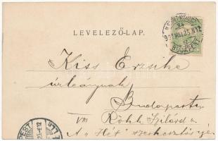 1907 Erdőd, Károlyierdőd, Ardud (Szatmár); Szatmár-Erdődi h.é. vasút, Petőfi torony, gőzmozdony, von...