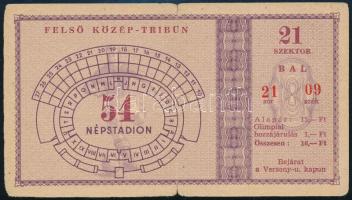 1950 Népstadion belépőjegy - felső középtribün