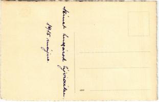 1915 Újvidék, Neusatz, Novi Sad; Német huszárok menete a Fő utcán, Menráth bútorház üzletének reklám...