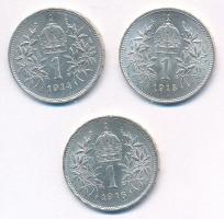 Ausztria 1914-1916. 1K Ag "Ferenc József" (3xklf) T:1-
Austria 1914-1916. Corona Ag "...