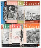 1947-1949 Új építészet folyóirat 13 száma, benne II. évf. 1-2., 5-7., 11-12. számok, a III. évf. 3., 6-7., 9-10., IV. évf.- 1. szám. Változó állapotban, kopott borítókkal, néhány borítón szakadásokkal.
