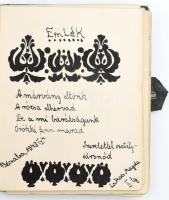 cca 1920-1949 2 db emlékkönyv (Békéscsaba, '20-as és '40-es évek), bejegyzésekkel, az egyi...