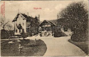 1911 Csorna, Súgár Lak, kerti törpék. Sugár Sándor levele a hátoldalon (Rb)