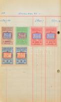1945-1946 Budapesti forgalmi adó könyv több száz adóbélyeggel / Sales tax book with hundreds of sale tax stamps