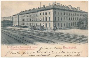1904 Budapest I. Déli vaspálya Igazgatósági palotája, Déli vasútállomás, tehervagon / Südbahn-Directionsgebaude (EK)