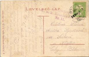 1916 Gyula, Békés vármegye székháza + "Zensuriert K.u.K. Ersatzbataillon Nr. 11." (fa)