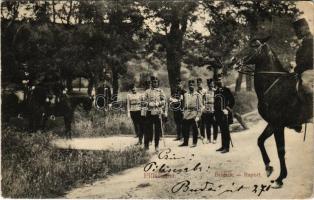 1906 Piliscsaba, Brigade Raport, K.u.K. katonák. Rigócz József kiadása (EK)