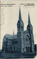 1915 Békéscsaba, Római katolikus templom. Holländer nyomda kiadása + K.u.K. Infanterieregiment Potiorek No. 102. I. Ersatzkompagnie (kopott sarkak / worn corners)