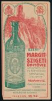 cca 1920 Szent-Margitszigeti üdítővíz, ásványvíz számolócédula, Légrády Testvérek Bp.