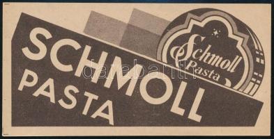 cca 1920-1930 Schmoll Pasta art deco számolócédula, jó állapotban