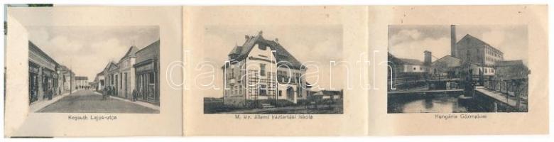 1924 Putnok, Gróf Serényi kastély. Leporello 10 kis képpel (Hungária Gőzmalom, Háztartási iskola, va...