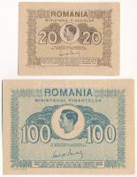Románia 1945. 20L + 100L T:III Romania 1945. 20 Lei + 100 Lei C:F