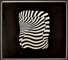 Victor Vasarely (1908-1997): Zebrák. Szitanyomat, papír, jelzett, számozott (17/90), kissé sérült (lap felső részében törésnyomokkal, üvegezett fém keretben, 48x48 cm / Victor Vasarely (1908-1997): Zebras. Serigraphy on paper, signed and numbered (17/50), slightly damaged. Framed. 48x48 cm cm