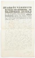 1844 Abaúj Vármegye által kiadott hivatalos irat, mely igazolja, hogy Kellemesi Melczer Alajosné nevében egy rokona teljes felhatalmazással járhat el bármilyen ügyben