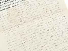 1844 Abaúj Vármegye által kiadott hivatalos irat, mely igazolja, hogy Kellemesi Melczer Alajosné nev...