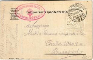 1916 Isonzo-Armee 1915 feliratú jelvény képe tábori levelezőlapon / WWI Austro-Hungarian K.u.K. mili...