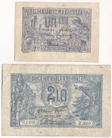Románia 1920. 1L + 2L T:III Romania 1920. 1 Leu + 2 Lei C:F