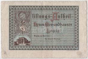 Német Birodalom / Lipcse 1884. "Lipcsei Új Eladóház" alapítói részvénye T:III fo. / German Empire / 1884. "Neues Gewandhauses in Leipzig" founders share C:VF spotted