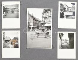 cca 1930-1950 Régi fotók külföldi városokról, épületekről (Prága, Károly híd a Lőportoronnyal, Tyn-t...