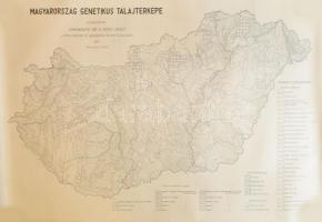 1960 Magyarország genetikus talajtérképe, szerk.: Stefanovits Pál és Szücs László, 1 : 500.000, nagyméretű térkép, feltekerve, 112x78 cm