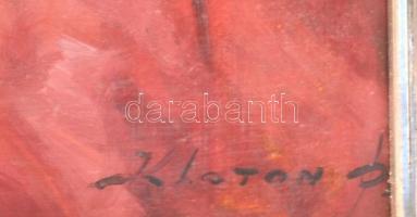 Kloton Péter (1927-1985): Ilona (fekvő női akt).
Olaj, farost, jelezve jobbra lent, hátoldalán Képc...