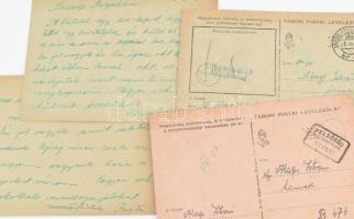 cca 1942-1943 Vegyes megírt II. világháborús tábori posta levelezőlapok, kb. 100 db