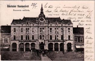1906 Szatmárnémeti, Satu Mare; Pannonia szálloda, Halász Mór és Roth üzlete. Lövy M. kiadása / hotel, shops