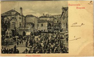 1902 Dubrovnik, Ragusa; Piazza Gundulic / piac / market