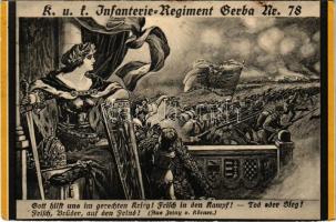 1916 K.u.K. Infanterie-Regiment Gerba Nr. 78. / WWI Austro-Hungarian K.u.K. military art postcard, patriotic propaganda (EK)