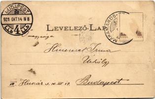 1901 Máramarossziget, Sighetu Marmatiei; látkép 1870-ben. Kaufman Ábrahám kiadása / in 1870 (EK)