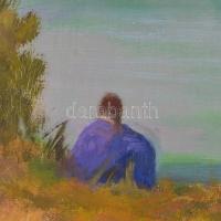 Bánovszky Miklós (1895-1995): Kirándulók a Balatonparton. Olaj, vászon, jelezve balra lent. Dekoratí...