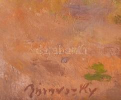 Bánovszky Miklós (1895-1995): Kirándulók a Balatonparton. Olaj, vászon, jelezve balra lent. Dekoratí...