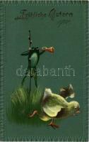 1910 Fröhliche Ostern / Easter greeting art postcard with frog