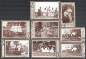 1909 Nagy-Bodok Kicska család 8 db mozgalmas keményhátú fotó 12x8 cm