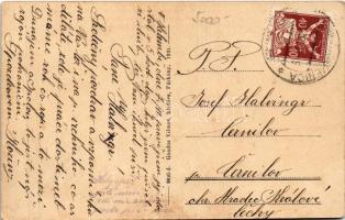 Párkány, Parkan, Stúrovo; felrobbantott Duna híd, szemben esztergomi Bazilika. Gondos Vilmos kiadása...