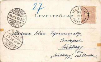 1898 (Vorläufer!) Zsolna, Sillein, Zilina; templom, híd, Fő tér. Nürnberg Ármin kiadása / church, br...