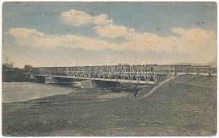 Piski, Simeria; A Sztrigy folyó hídja. Adler fényirda / Strei river bridge, riverbank (ázott / wet damage)