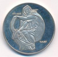 Kiss Kovács Gyula (1922-1984) DN "Michelangelo" kétoldalas jelzett Ag emlékérem (16,14g/0....