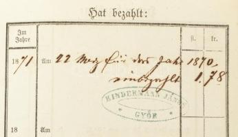 1866-1867-1871 Király szabadsággal bíró költsönös tüzkérvédlés. K. k. privil. wechselseitige Brandsc...